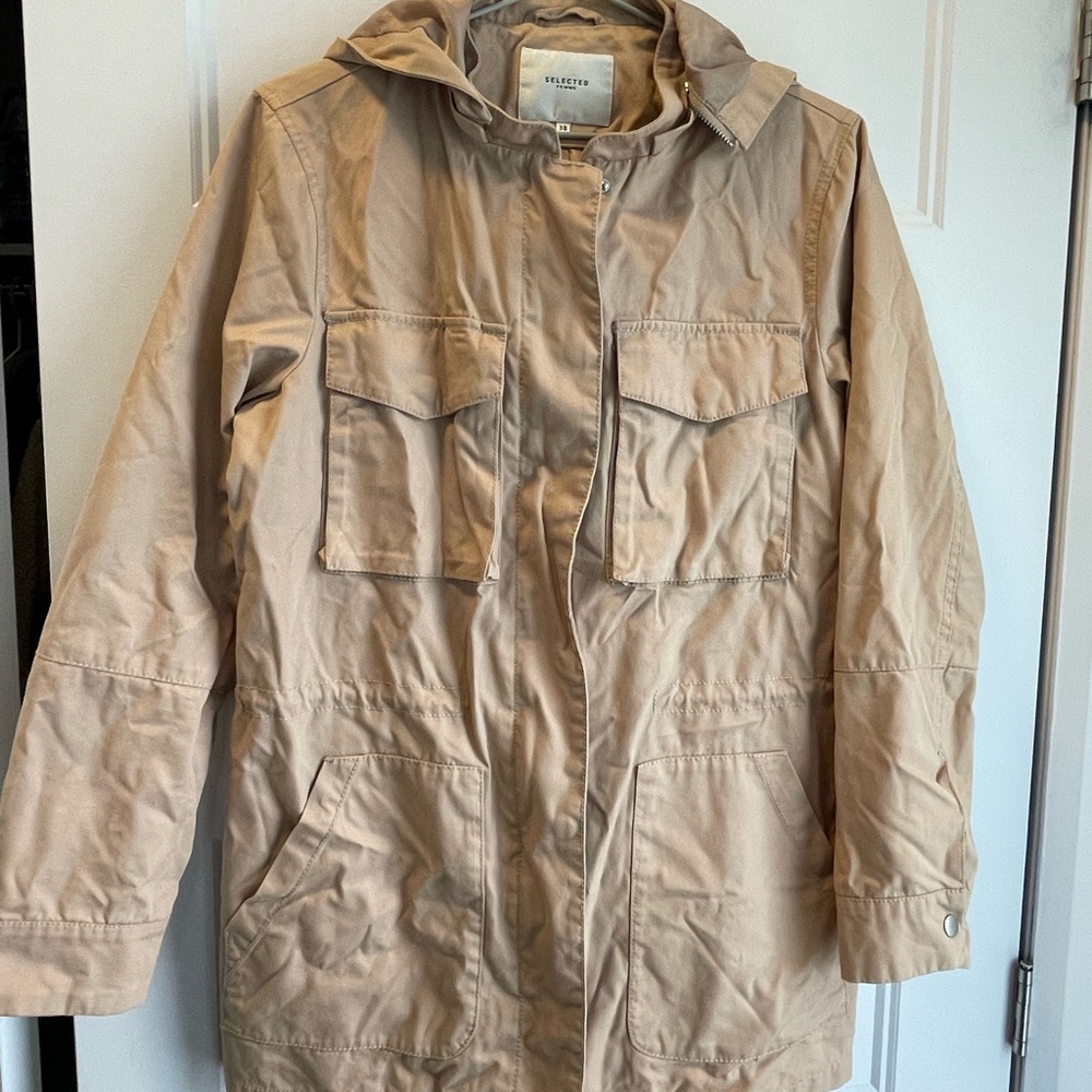 Beige Hooded Jacket